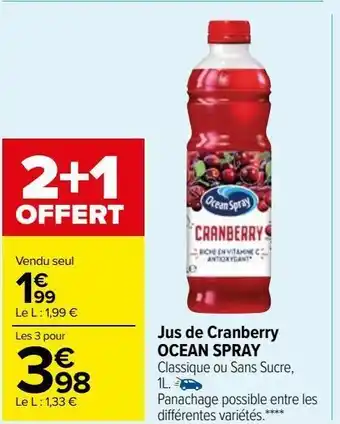 Carrefour Market Jus de cranberry ocean spray offre