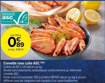 Carrefour Market Crevette rose cuite asc offre