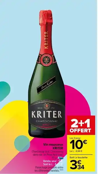 Carrefour Market Vin mousseux kriter offre