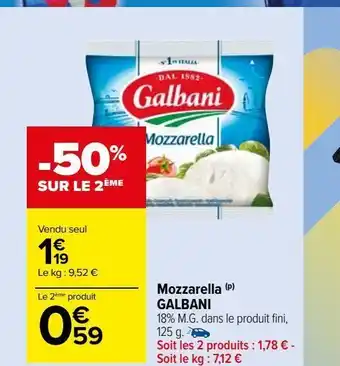 Carrefour Market Mozzarella (p) galbani offre