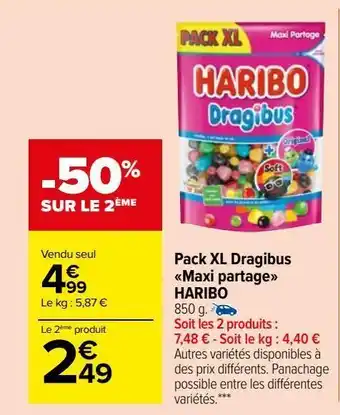 Carrefour Market Pack xl dragibus maxi partage haribo offre