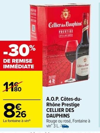 Carrefour Market A.o.p. côtes-durhône prestige cellier des dauphins offre