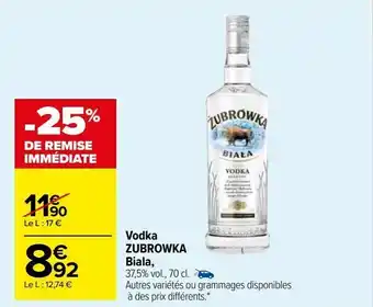 Carrefour Market Vodka zubrowka biala offre