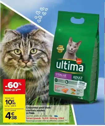 Carrefour Market Croquettes pour chats stérilisés adultes ultima offre