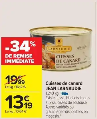 Carrefour Market Cuisses de canard jean larnaudie offre