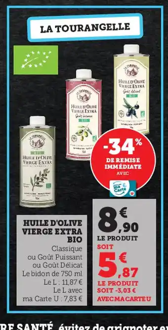Super U Huile D'Olive Vierge Extra Bio offre
