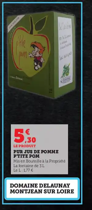 Super U Pur Jus De Pomme P'Tite Pom offre