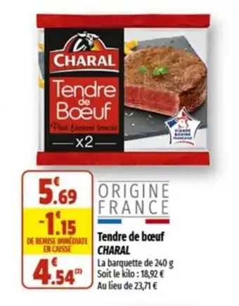 Coccinelle Supermarché Tendre de bœuf CHARAL offre