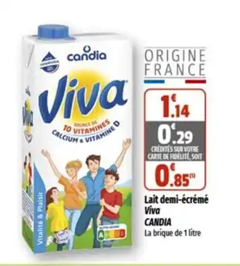 Coccinelle Supermarché Lait demi-écrémé viva CANDIA offre