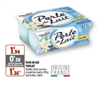 Coccinelle Supermarché Perle de lait YOPLAIT offre