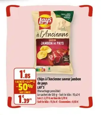 Coccinelle Supermarché Chips à l'ancienne saveur jambon de pays LAY'S offre