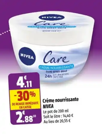 Coccinelle Supermarché Crème nourrissante NIVEA offre