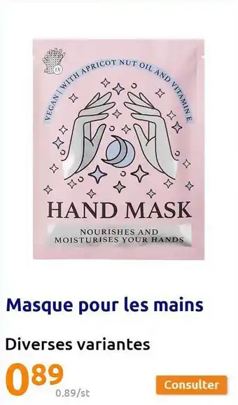 Action Masque pour les mains offre