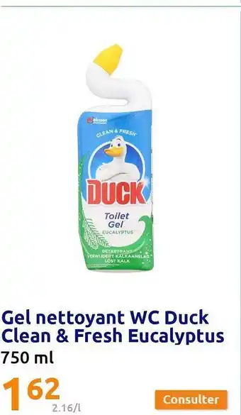 Action Gel nettoyant wc duck clean & fresh eucalyptus offre