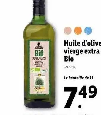 Lidl Huile d'olive vierge extra bio offre