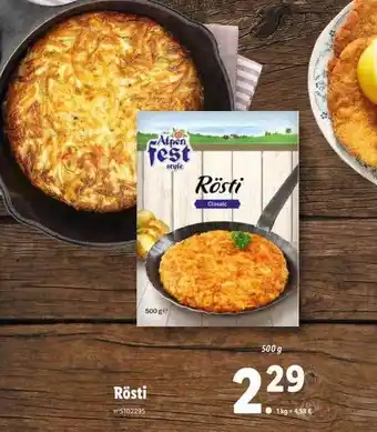 Lidl Rösti alpen fest offre