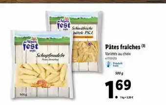 Lidl Pâtes fraîches alpen fest offre