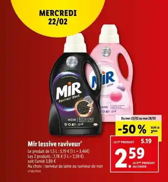 Lidl Mir lessive raviveur offre