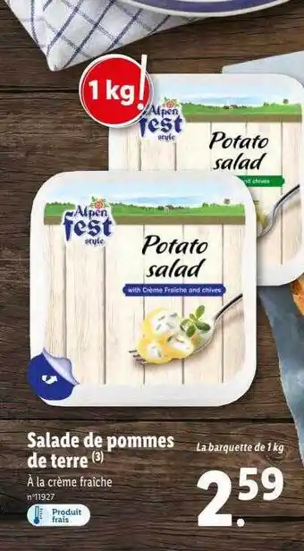 Lidl Salade de pommes de terre alpen fest offre