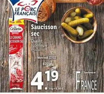 Saucisson sec le césarin