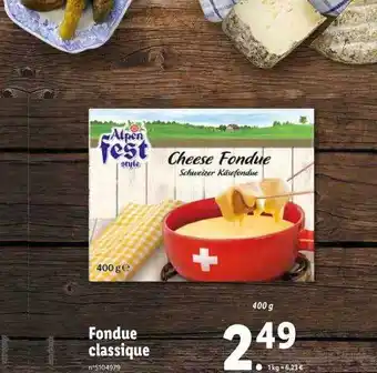 Lidl Fondue classique alpen fest offre