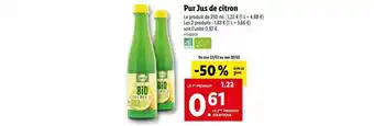 Lidl Pur jus de citron offre