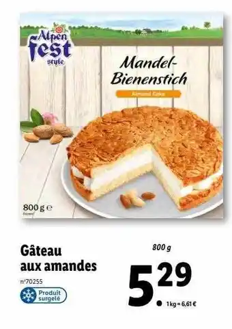 Lidl Gâteau aux amandes alpen fest style offre