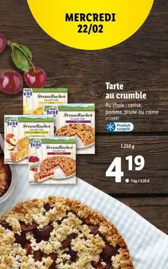 Lidl Tarte au crumble alpen fest style offre