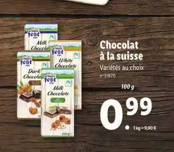 Lidl Chocolat à la suisse alpen fest style offre