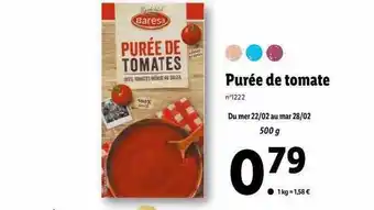 Lidl Purée de tomate baresa offre