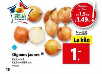 Lidl Oignons jaunes offre