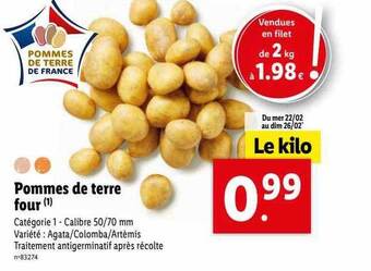 Lidl Pommes de terre four offre