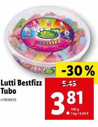 Lidl Lutti bestfizz tubo offre