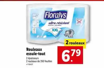 Lidl Rouleaux essuie-tout floralys offre