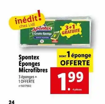 Lidl Spontex éponges microfibres offre
