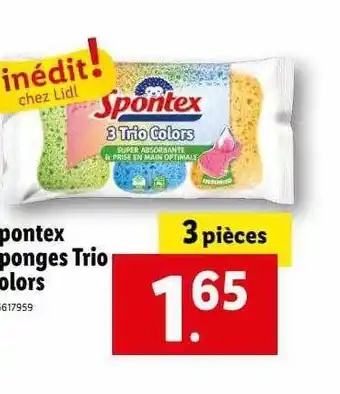 Lidl Spontex sponges trio colors offre