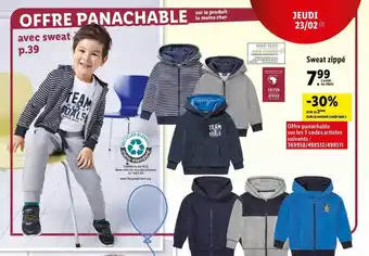 Lidl Sweat zippé offre