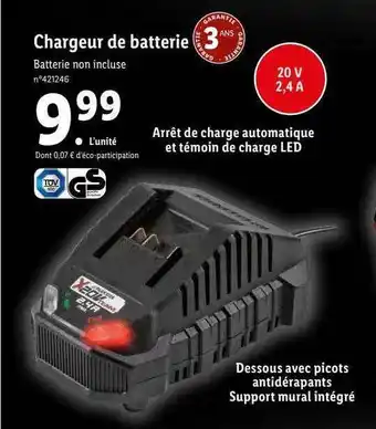 Lidl Chargeur de batterie offre