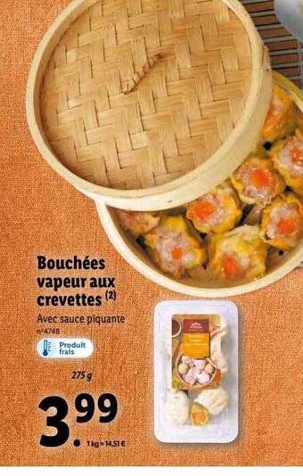 Lidl Bouchées vapeur aux crevettes offre