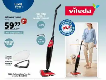 Lidl Nettoyeur vapeur vileda offre