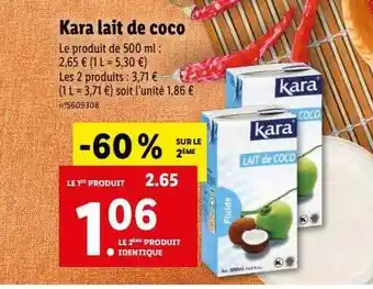 Lidl Kara lait de coco offre