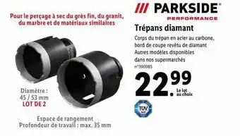 Lidl Trépans diamant parkside offre