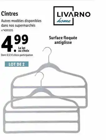 Lidl Cintres livarno home offre