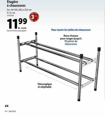 Lidl Étagère à chaussures offre