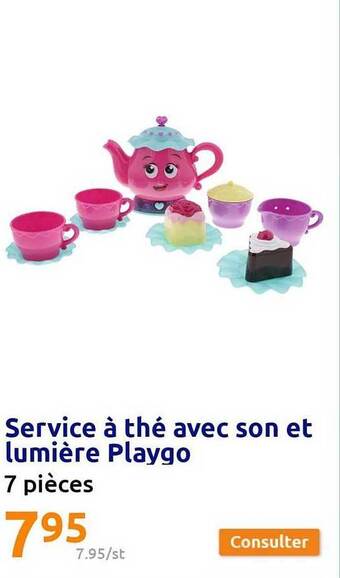 Action Service à thé avec son et lumière playgo offre