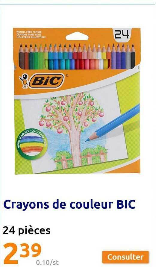 Promo Crayons de couleur bic chez Action