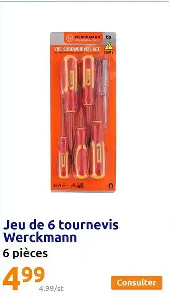 Action Jeu de 6 tournevis werckmann offre