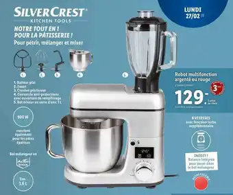 Lidl Robot multifonction argenté ou rouge silvercrest offre