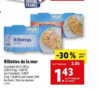 Lidl Rillettes de la mer nixe offre