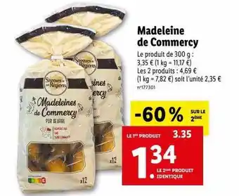 Lidl Madeleines de commercy saveurs de nos régions offre